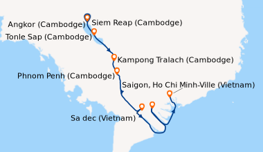 Itinéraire de la croisière Des temples d'Angkor au delta du Mékong (1R3_PP)