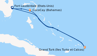 Itinéraire de la croisière Fort Lauderdale (Etats-Unis), En mer, Labadee...