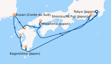 Itinéraire de la croisière Tokyo (Japon), Shimizu/Mt Fuji (Japon), En me...