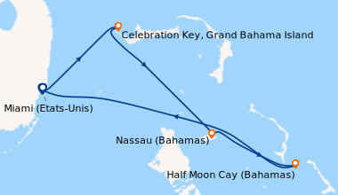 Itinéraire de la croisière Miami (Etats-Unis), Celebration Key, Grand Ba...