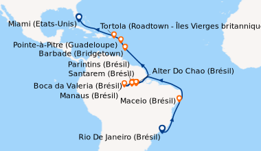Itinéraire de la croisière Rio De Janeiro (Brésil), En mer, En mer, Mace...