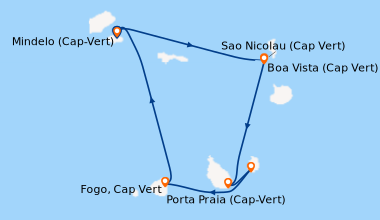 Itinéraire de la croisière Visages du Cap-Vert