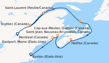 Itinéraire de la croisière Montreal (Canada), Saint-Laurent (fleuve/Cana...