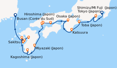 Itinéraire de la croisière Au cœur du Japon authentique