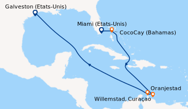 Itinéraire de la croisière Miami (Etats-Unis), CocoCay (Bahamas), En mer...