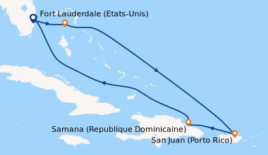 Itinéraire de la croisière Fort Lauderdale (Etats-Unis), CocoCay (Bahama...