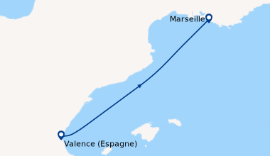 Itinéraire de la croisière Valence (Espagne), Marseille