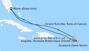 Itinéraire de la croisière Miami (Etats-Unis), En mer, Grand Turk (îles ...