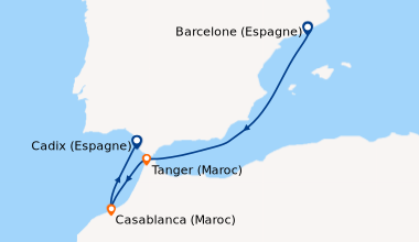 Itinéraire de la croisière Espagne, Maroc