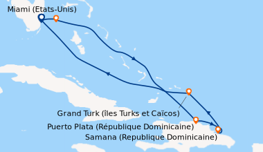 Itinéraire de la croisière Miami (Etats-Unis), Îles Bimini (Bahamas), En...