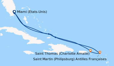 Itinéraire de la croisière Miami (Etats-Unis), Princess Cays (Bahamas), ...