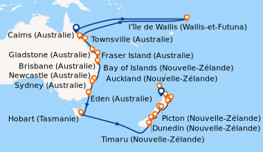 Itinéraire de la croisière Cairns (Australie), Townsville (Australie), A...