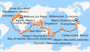 Itinéraire de la croisière Miami (Etats-Unis), En mer, En mer, Aruba (Pe...