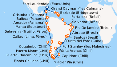 Itinéraire de la croisière Fort Lauderdale (Etats-Unis), En mer, Grand C...