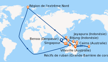 Itinéraire de la croisière Singapour, En mer, En mer, Puerto Princessa, ...