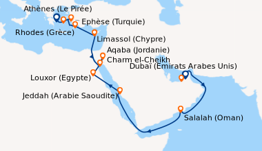 Itinéraire de la croisière Dubaï (Emirats Arabes Unis), Abu Dhabi (Emira...