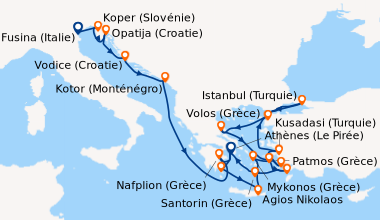 Itinéraire de la croisière Fusina (Italie), Koper (Slovénie), Opatija (C...