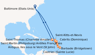 Itinéraire de la croisière Baltimore (Etats-Unis), En mer, En mer, En me...