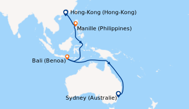 Itinéraire de la croisière Hong-Kong (Hong-Kong), En mer, Manille (Phili...