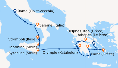 Itinéraire de la croisière Hommage à Maria Callas