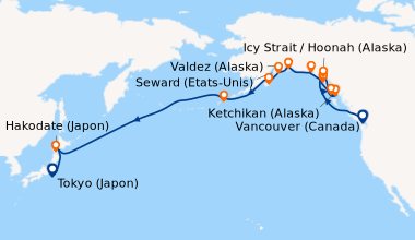 Itinéraire de la croisière Vancouver (Canada), Icy Strait / Hoonah (Alas...