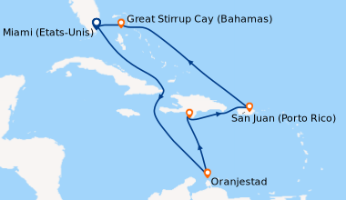 Itinéraire de la croisière Miami (Etats-Unis), En mer, En mer, Willemsta...