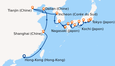 Itinéraire de la croisière Hong-Kong (Hong-Kong), Hong-Kong (Hong-Kong),...