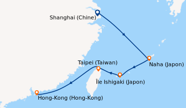 Itinéraire de la croisière Shanghai (Chine), Shanghai (Chine), En mer, N...
