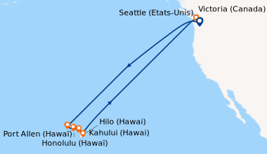 Itinéraire de la croisière Seattle (Etats-Unis), En mer, En mer, En mer,...