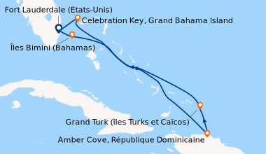 Itinéraire de la croisière Fort Lauderdale (Etats-Unis), Celebration Key...