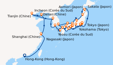 Itinéraire de la croisière Hong-Kong (Hong-Kong), Hong-Kong (Hong-Kong),...