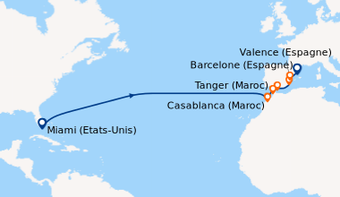 Itinéraire de la croisière Miami (Etats-Unis), Îles Bimini (Bahamas), En...