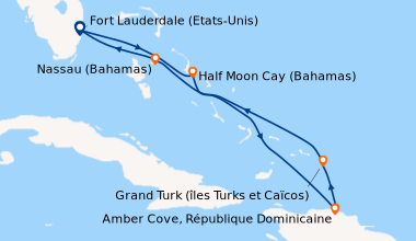 Itinéraire de la croisière Fort Lauderdale (Etats-Unis), Half Moon Cay (...