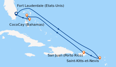 Itinéraire de la croisière Fort Lauderdale (Etats-Unis), En mer, En mer,...