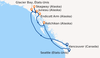 Itinéraire de la croisière Vancouver (Canada), En mer, En mer, Hubbard G...
