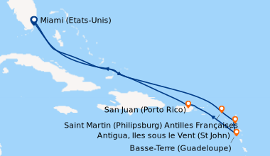 Itinéraire de la croisière Miami (Etats-Unis), En mer, En mer, Saint Mar...