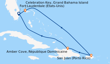 Itinéraire de la croisière Fort Lauderdale (Etats-Unis), En mer, En mer,...