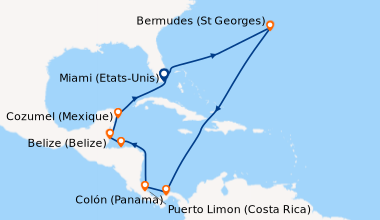 Itinéraire de la croisière Miami (Etats-Unis), En mer, Bermudes (St Geor...