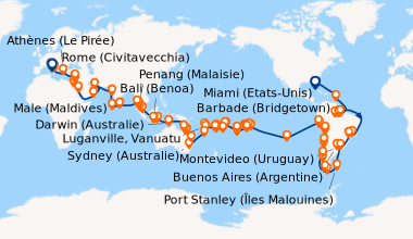 Itinéraire de la croisière Miami (Etats-Unis), Miami (Etats-Unis), En me...