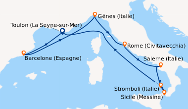 Itinéraire de la croisière Dolce Vita