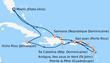Itinéraire de la croisière Miami (Etats-Unis), En mer, Ocho Rios (Jamaiq...