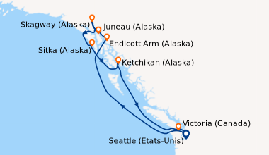 Itinéraire de la croisière Seattle (Etats-Unis), En mer, Endicott Arm (A...
