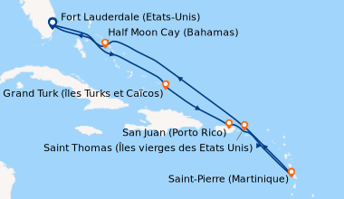 Itinéraire de la croisière Fort Lauderdale (Etats-Unis), En mer, Grand T...