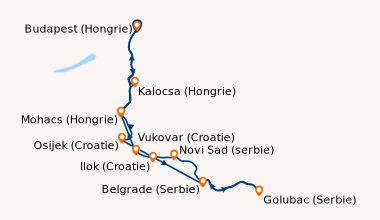 Itinéraire de la croisière Budapest et les Portes de Fer (BTU_PP)