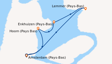 Itinéraire de la croisière Croisière sur l'IJsselmeer, la perle de la Hollande (AIJ_PP)