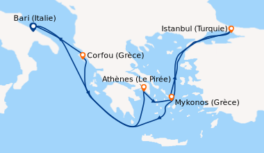 Itinéraire de la croisière Odyssée des Empires