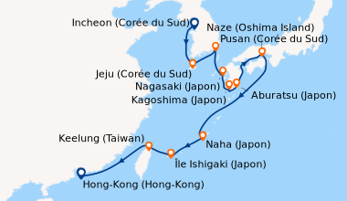 Itinéraire de la croisière Incheon (Corée du Sud), En mer, Jeju (Corée d...