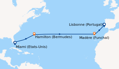 Itinéraire de la croisière Miami (Etats-Unis), En mer, En mer, En mer, E...