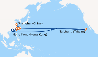 Itinéraire de la croisière Hong-Kong (Hong-Kong), En mer, En mer, Shangh...