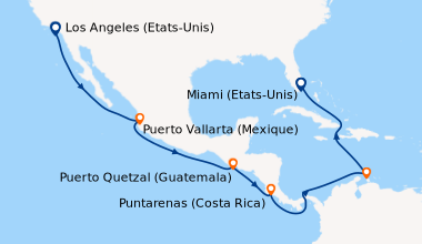 Itinéraire de la croisière Los Angeles (Etats-Unis), En mer, En mer, Pue...